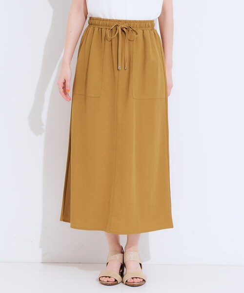 DRESKIP（ドレスキップ）の「【セットアップ可/ひんやり】大人カジュアルに ベイカー風デザインスカート（スカート・レディース・オリーブ/ネイビー/マスタード・04/03/02/01）」の16枚目の写真