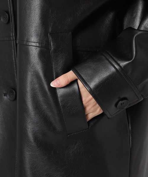 ウォッシャブルレザーファー襟付き　ジャーナルスタンダード　黒 ウォッシャブルレザーファー襟付き ジャーナルスタンダード 黒