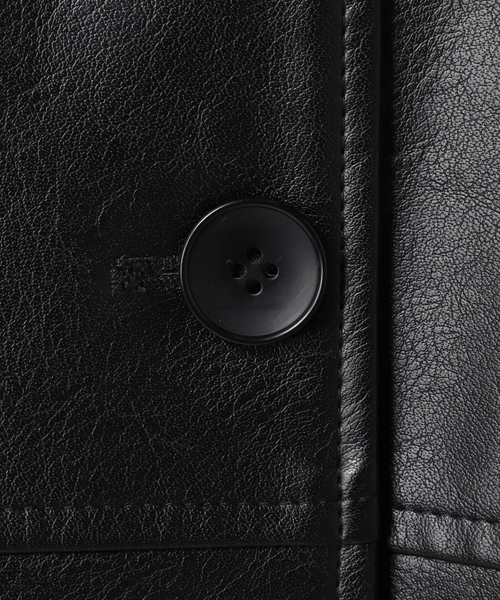 追加》ウォッシャブルフェイクレザーファー襟付カバーオール（その他