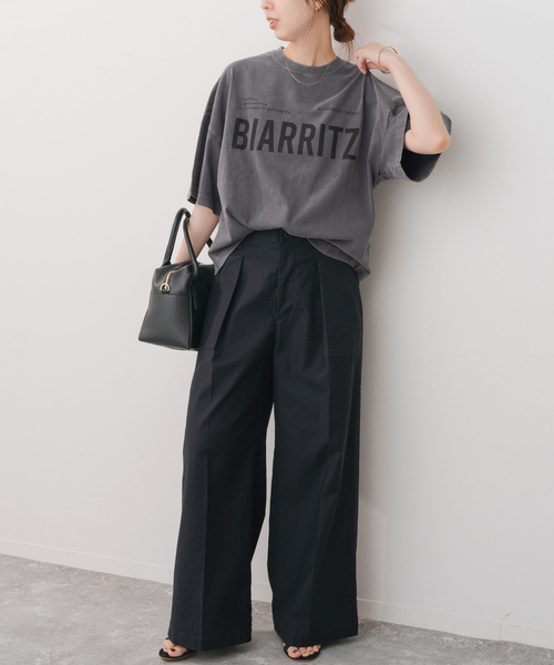 Spick & Span（スピックアンドスパン）の「upper hights/アッパーハイツ BIG WIDE TEE（Tシャツ/カットソー・レディース・グレー/ブラウン/ホワイト・MEDIUM）」の4枚目の写真