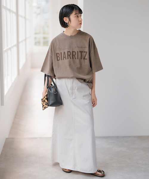 Spick & Span（スピックアンドスパン）の「upper hights/アッパーハイツ BIG WIDE TEE（Tシャツ/カットソー・レディース・グレー/ブラウン/ホワイト・MEDIUM）」の6枚目の写真