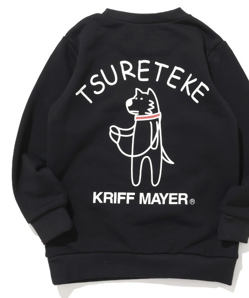 KRIFF MAYER Kid's Collection（クリフメイヤーキッズコレクション）の「【裏毛】裏毛プリントクルー（DOG）（スウェット・キッズ・ブラック/グレー/ブルー/レンガ・120/130/140/150/160/170）」の2枚目の写真