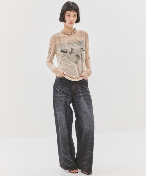 beautiful people - ビューティフルピープル　シアーシャツ beautiful people/ビューティフルピープル】sheer R.P.S print