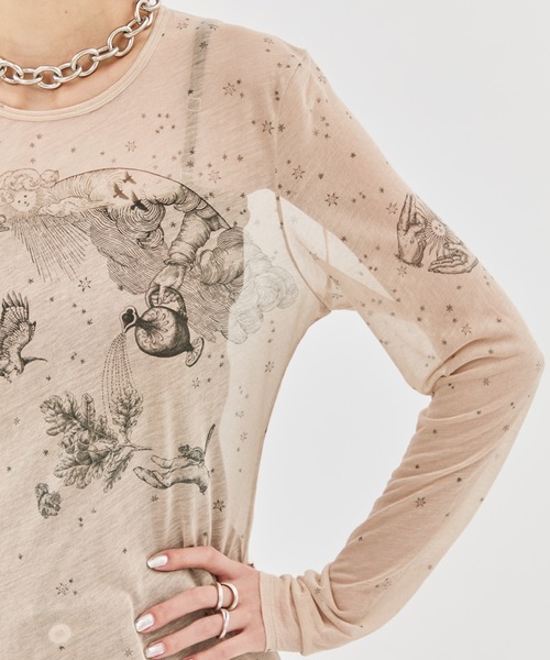 beautiful people ビューティフルピープル　レディース　トップス beautiful people/ビューティフルピープル】sheer R.P.S print