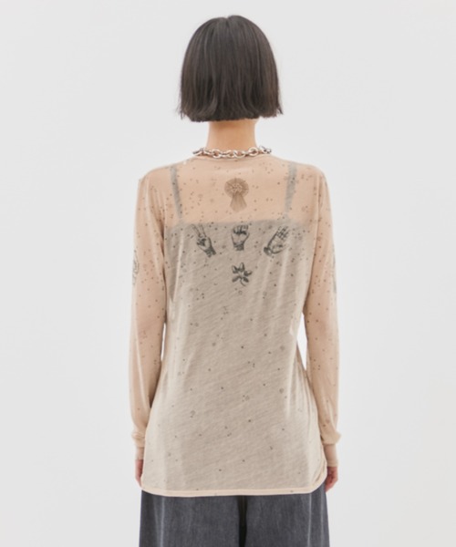beautiful people ビューティフルピープル　レディース　トップス beautiful people/ビューティフルピープル】sheer R.P.S print