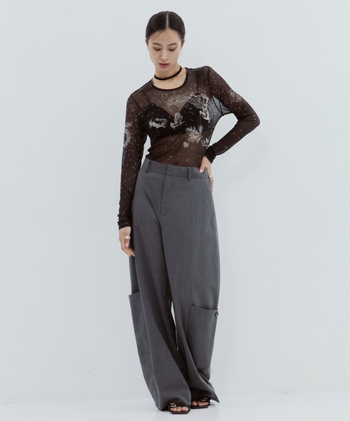 beautiful people ビューティフルピープル　レディース　トップス beautiful people/ビューティフルピープル】sheer R.P.S print