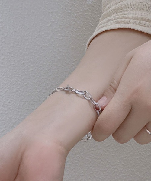 ttt_msw 箱付き 編み込みチェーンブレスレット Garden of Eden ガーデンオブエデン 18K ゴールド＆シルバー