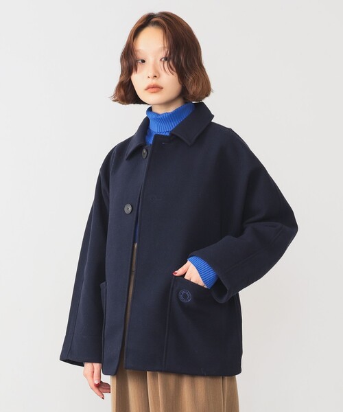 ORCIVAL（オーシバル）の「ORCIVAL / ドルマンスリーブ ジャケット（ブルゾン・レディース・ネイビー/ベージュ・1）」の2枚目の写真