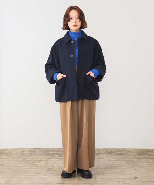 ORCIVAL（オーシバル）の「ORCIVAL / ドルマンスリーブ ジャケット（ブルゾン・レディース・ネイビー/ベージュ・1）」の7枚目の写真