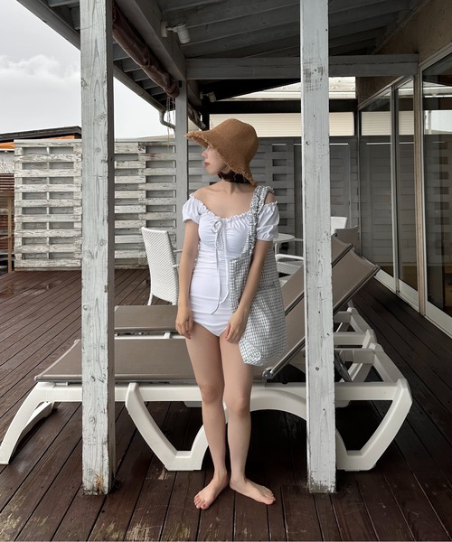 lawgy（ラウジー）の「straw like fringe hat / ストローライクフリンジハット（ハット・レディース・ダークベージュ/アイボリー/ブラック・FREE）」の11枚目の写真