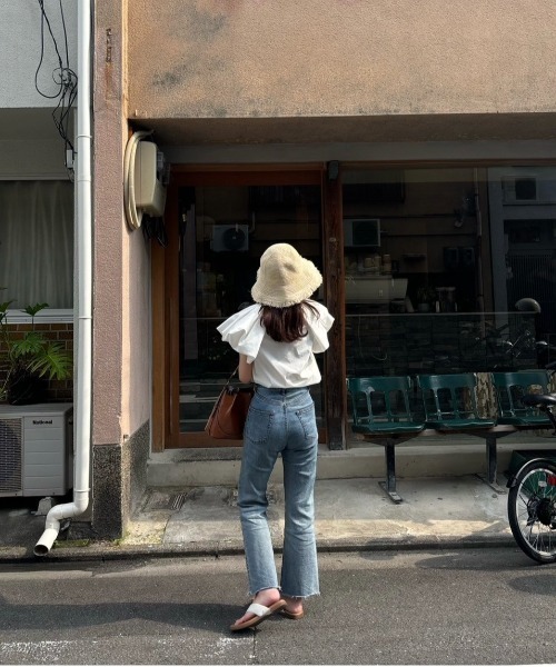 lawgy（ラウジー）の「straw like fringe hat / ストローライクフリンジハット（ハット・レディース・ダークベージュ/アイボリー/ブラック・FREE）」の17枚目の写真