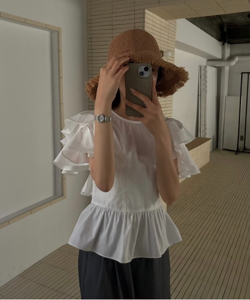 lawgy（ラウジー）の「straw like fringe hat / ストローライクフリンジハット（ハット・レディース・ダークベージュ/アイボリー/ブラック・FREE）」の20枚目の写真