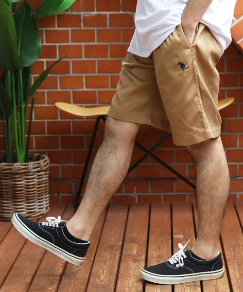 U.S. POLO ASSN.（ユーエスポロアッスン）の「U.S. POLO ASSN.ロゴ刺繍ツイルショートパンツ（チノパンツ・メンズ・チャコール/ネイビー/ホワイト/ブラック/ベージュ・SMALL/MEDIUM/X-LARGE/LARGE）」の5枚目の写真