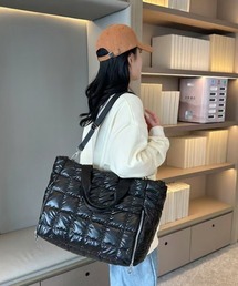 SHEPP | パフィー キルティング トラベルエナメルショルダートートバッグ(ボストンバッグ)