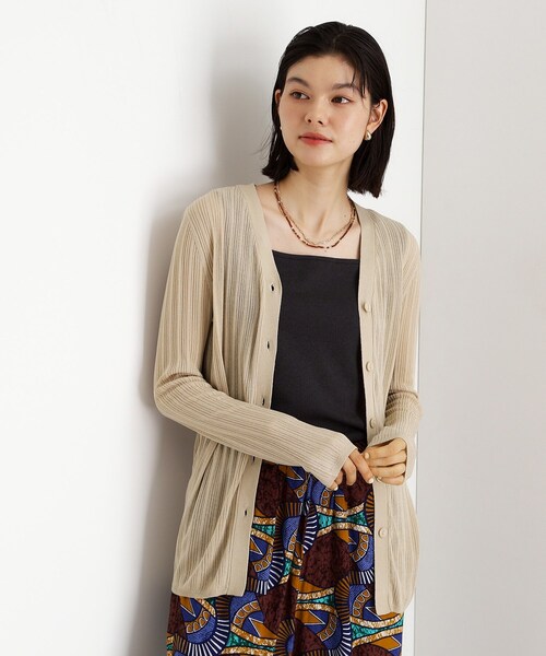 THE SHOP TK （ザ ショップ ティーケー ）の「ランダムリブカーディガン【洗濯機OK】（カーディガン/ボレロ・レディース・ナチュラル/キャメル/ブラウン系その他・12/13）」の2枚目の写真