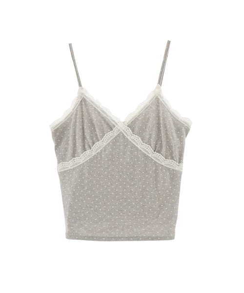 idem（イデム）の「dot lace camisole / ドットキャミソール（キャミソール・レディース・グレー/ブラック/ホワイト・FREE）」の2枚目の写真