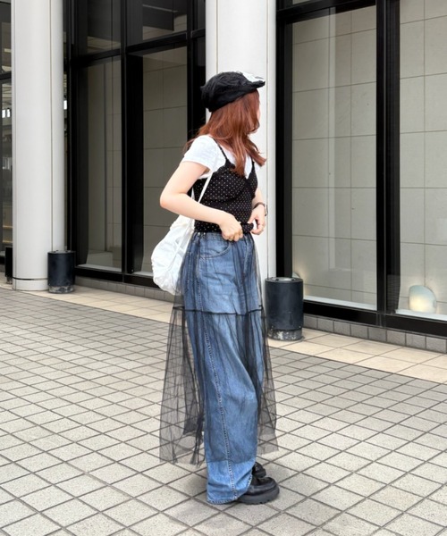 idem（イデム）の「dot lace camisole / ドットキャミソール（キャミソール・レディース・グレー/ブラック/ホワイト・FREE）」の13枚目の写真