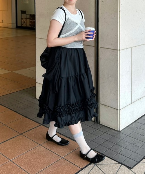 idem（イデム）の「dot lace camisole / ドットキャミソール（キャミソール・レディース・グレー/ブラック/ホワイト・FREE）」の17枚目の写真