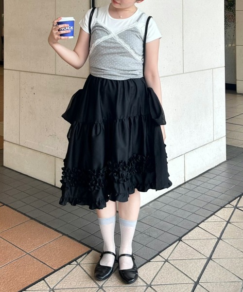 idem（イデム）の「dot lace camisole / ドットキャミソール（キャミソール・レディース・グレー/ブラック/ホワイト・FREE）」の18枚目の写真