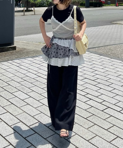 idem（イデム）の「dot lace camisole / ドットキャミソール（キャミソール・レディース・グレー/ブラック/ホワイト・FREE）」の19枚目の写真