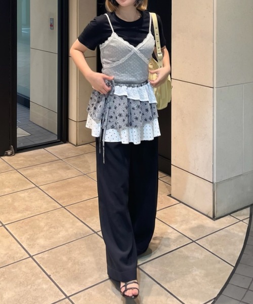 idem（イデム）の「dot lace camisole / ドットキャミソール（キャミソール・レディース・グレー/ブラック/ホワイト・FREE）」の21枚目の写真