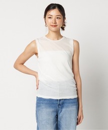 SHEER COTTON SLEEVELESS TEE