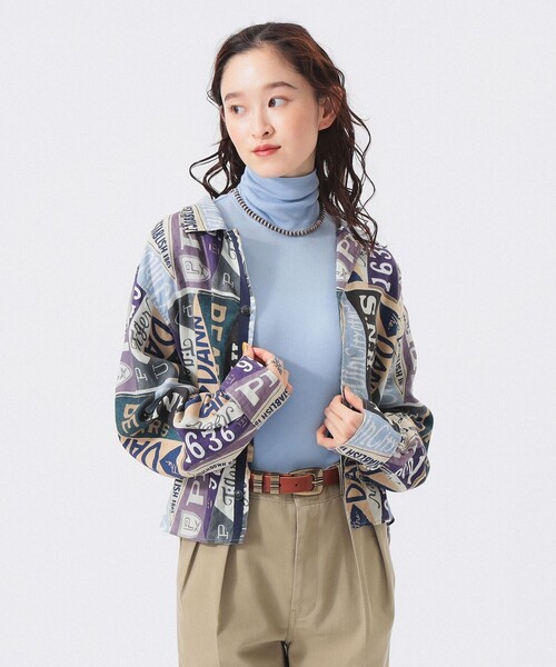 BEAMS BOY（ビームスボーイ）の「【1/15再値下げ】ペナント プリント シャツ（シャツ/ブラウス・レディース・ブルー/その他1・ONE SIZE）」の6枚目の写真