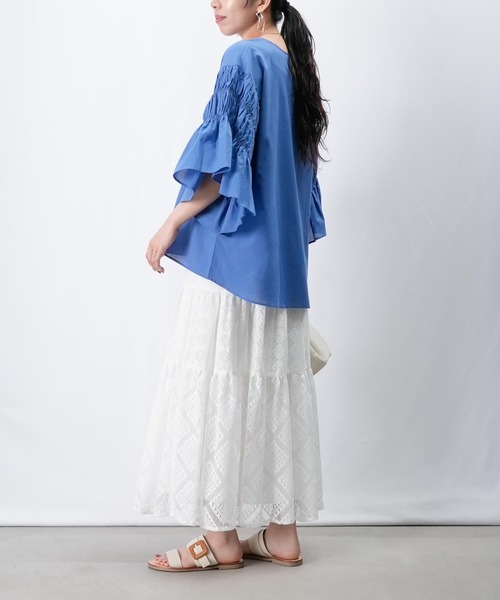 LUCA/LADY LUCK LUCA（ルカ/レディラックルカ）の「LC/LLL シャーリングフレアー袖ブラウス（シャツ/ブラウス・レディース・ベージュ/ブラック/ブルー・FREE）」の22枚目の写真