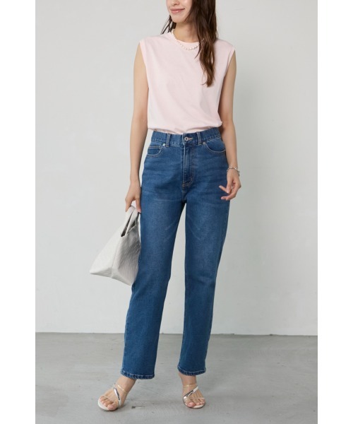 M.deux(エムドゥ)の「◆USAコットンカットソー◆(Tシャツ/カットソー・レディース・ピンク/ブラック・MEDIUM)」の3枚目の写真