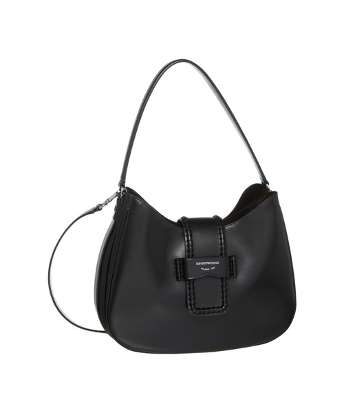 EMPORIO ARMANI（エンポリオアルマーニ）の「【エンポリオ アルマーニ】ホーボーショルダーバッグ レザー バックル付き ミディアム（ショルダーバッグ・レディース・ブラック・FREE）」の2枚目の写真