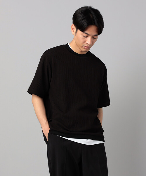 COMME CA MEN（コムサメン）の「ジャカード Tシャツ（Tシャツ/カットソー・メンズ・ネイビー/ブラウン/ブラック・L/M）」の2枚目の写真