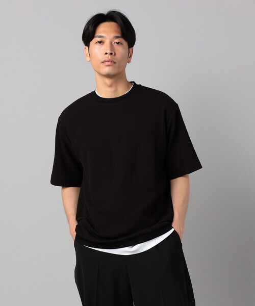 COMME CA MEN（コムサメン）の「ジャカード Tシャツ（Tシャツ/カットソー・メンズ・ネイビー/ブラウン/ブラック・L/M）」の7枚目の写真