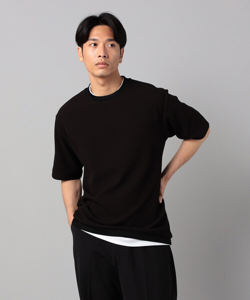 COMME CA MEN（コムサメン）の「ジャカード Tシャツ（Tシャツ/カットソー・メンズ・ネイビー/ブラウン/ブラック・L/M）」の9枚目の写真