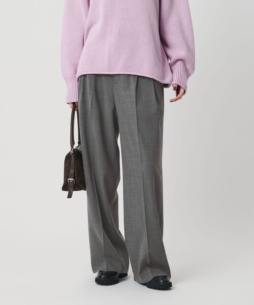 ポリエステルブレンド 2タック タブワイドパンツ（その他パンツ