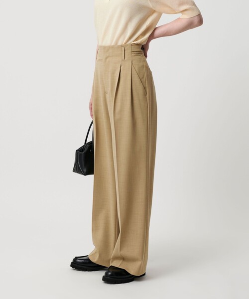 ポリエステルブレンド 2タック タブワイドパンツ（その他パンツ