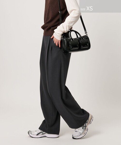 BEAUTY&YOUTH UNITED ARROWS（ビューティーアンドユースユナイテッドアローズ）の「ポリエステルブレンド ２タック タブワイドパンツ（その他パンツ・レディース・モカ/ダークグレー/ベージュ/グレー系/ナチュラル・M/XS/S）」の11枚目の写真