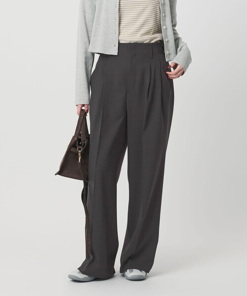 ポリエステルブレンド 2タック タブワイドパンツ（その他パンツ
