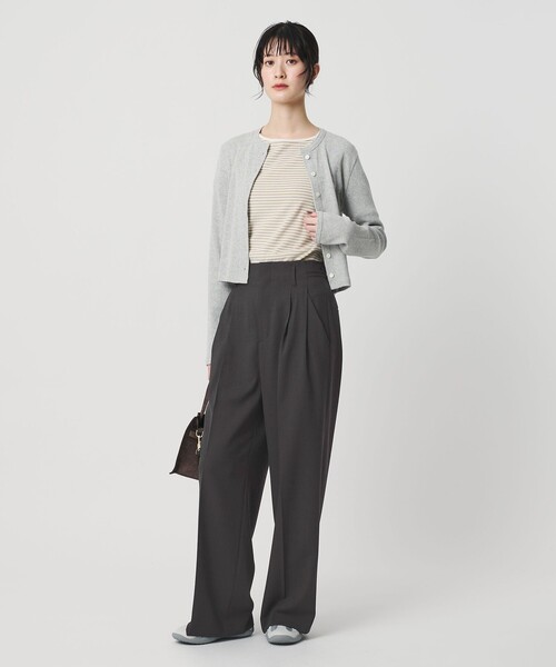 BEAUTY&YOUTH UNITED ARROWS（ビューティーアンドユースユナイテッドアローズ）の「ポリエステルブレンド ２タック タブワイドパンツ（その他パンツ・レディース・モカ/ダークグレー/ベージュ/グレー系/ナチュラル・M/XS/S）」の15枚目の写真