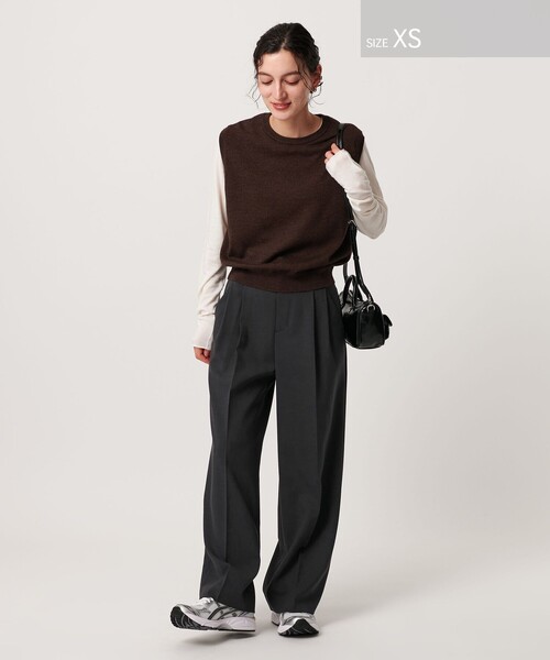 ポリエステルブレンド 2タック タブワイドパンツ（その他パンツ