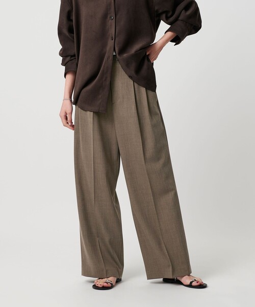 ビューティー＆ユース ユナイテッドアローズ（BEAUTY&YOUTH）/ポリエステルブレンド ２タック タブワイドパンツ ポリエステルブレンド 2タック タブワイドパンツ（その他パンツ