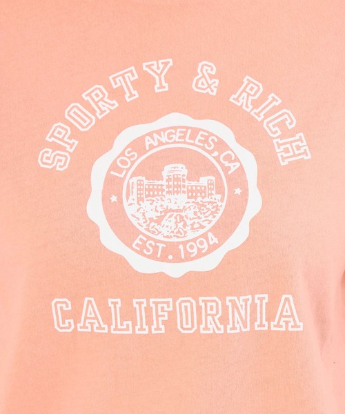 SPORTY&RICH（スポーティアンドリッチ）の「【SPORTY & RICH】"CALIFORNIA"ロゴプリント ソフトTシャツ（Tシャツ/カットソー・レディース・ピンク・S）」の5枚目の写真