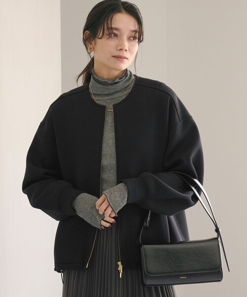 green label relaxing(グリーンレーベルリラクシング)の「ダンボール ノーカラー ブルゾン(ブルゾン・レディース・ブラック/ナチュラル/モカ/グレー・FREE)」の12枚目の写真