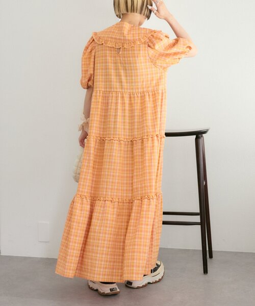 w closet（ダブルクローゼット）の「【25AW】【セットアイテム】衿付き柄アソートワンピース（ワンピース・レディース・ネイビー/アイボリー/グリーン/オレンジ・FREE）」の15枚目の写真