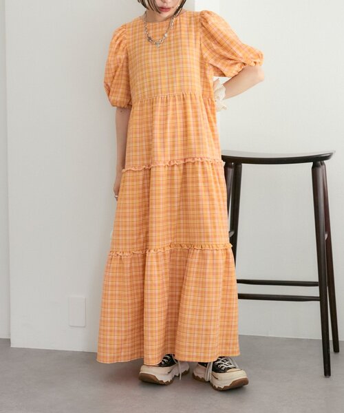 w closet（ダブルクローゼット）の「【25AW】【セットアイテム】衿付き柄アソートワンピース（ワンピース・レディース・ネイビー/アイボリー/グリーン/オレンジ・FREE）」の20枚目の写真