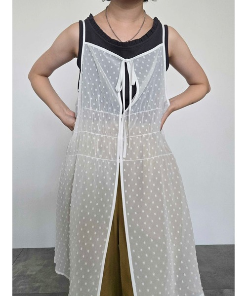 SM2（エスエムツー）の「ドットシアージャカード2WAYキャミチュニック（チュニック・レディース・ブラック/オフホワイト/グレー・F）」の4枚目の写真