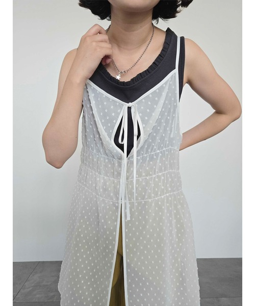 SM2（エスエムツー）の「ドットシアージャカード2WAYキャミチュニック（チュニック・レディース・ブラック/オフホワイト/グレー・F）」の6枚目の写真