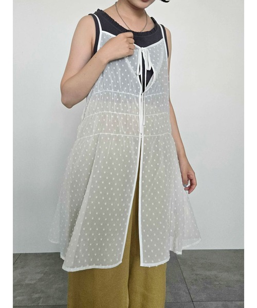 SM2（エスエムツー）の「ドットシアージャカード2WAYキャミチュニック（チュニック・レディース・ブラック/オフホワイト/グレー・F）」の8枚目の写真