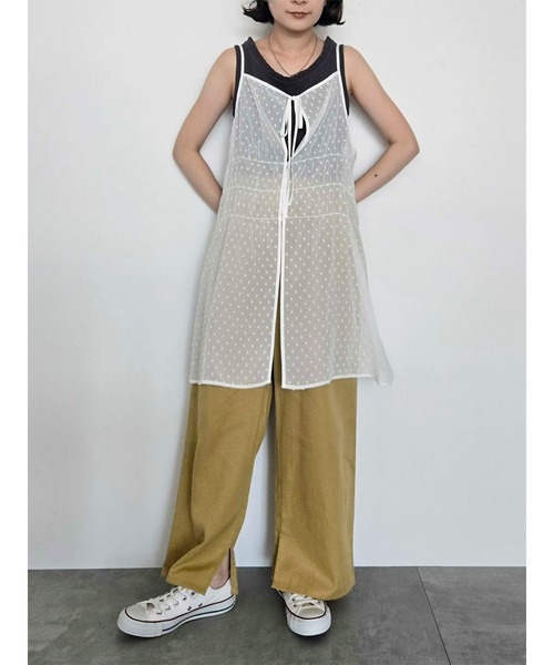 SM2（エスエムツー）の「ドットシアージャカード2WAYキャミチュニック（チュニック・レディース・ブラック/オフホワイト/グレー・F）」の9枚目の写真