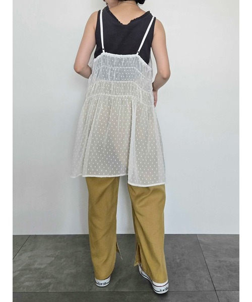 SM2（エスエムツー）の「ドットシアージャカード2WAYキャミチュニック（チュニック・レディース・ブラック/オフホワイト/グレー・F）」の10枚目の写真