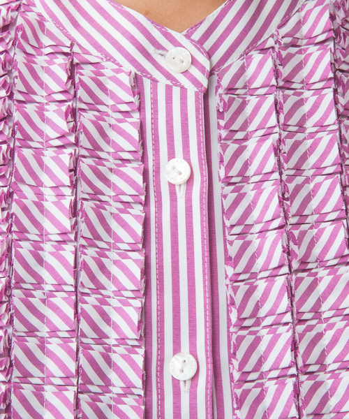 NARACAMICIE（ナラカミーチェ）の「【NARACAMICIE】ストレッチストライプフロントデザインタック半袖ブラウス（シャツ/ブラウス・レディース・ピンク/ブルー・M/L）」の12枚目の写真